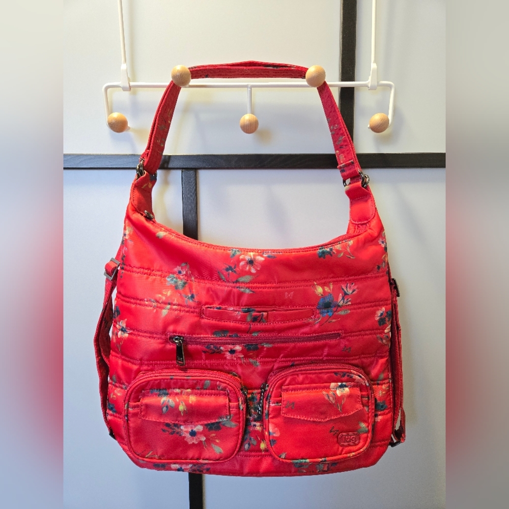 ❗SOLD❗Lug Zipliner Convertible Handbag Backpack in Bouquet Red